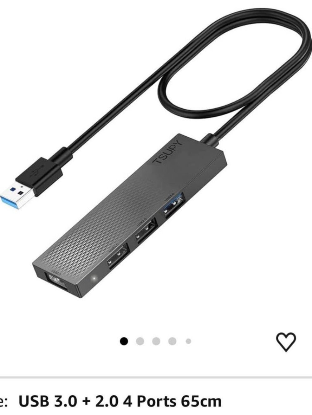 USB Hub 3.0, TSUPY 4 Port USB 3.0 Data Hub Splitter